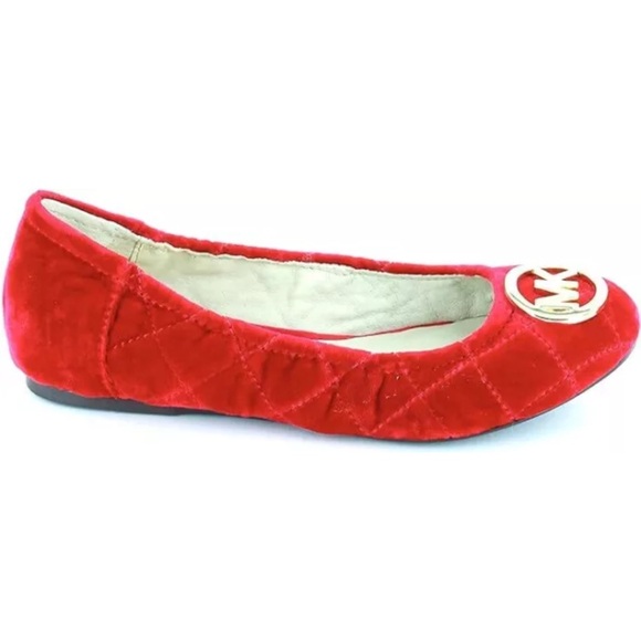 Michael Kors Woman's Fulton Quilted Ballet Flat Velvet, Red. NWOT. No original📦 - Picture 4 of 14